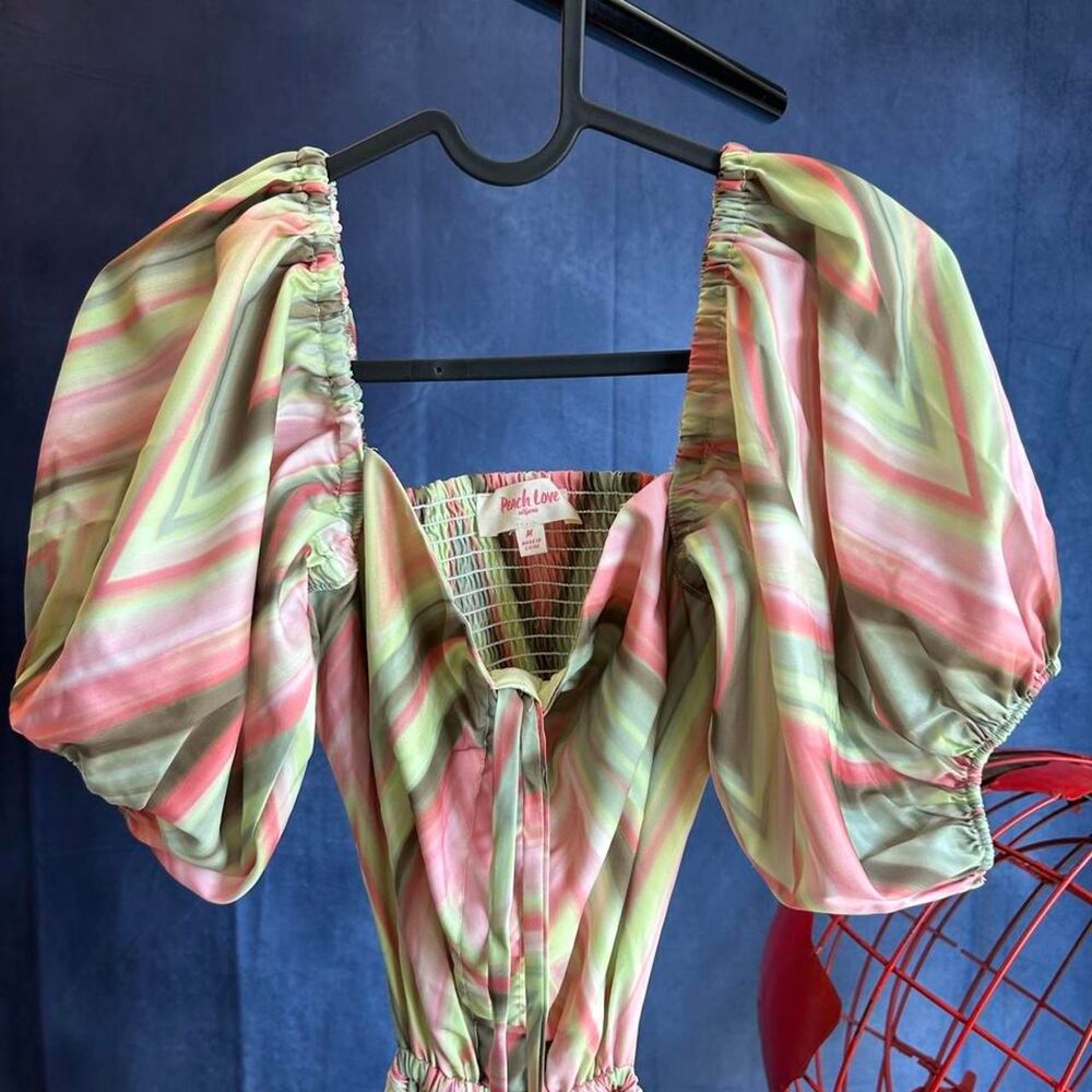 Peach Love CA Women's Pink/Green Jumpsuit